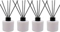 100ML Reed Diffuser Sets,3.4 OZ Empty Matte Round Glass Bottle with Black Sticks,Fragrance Replacement Container for Home