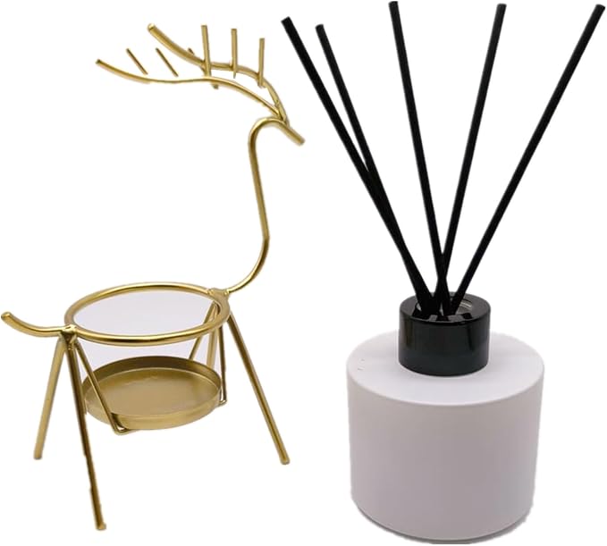 100ML Reed Diffuser Sets,3.4 OZ Empty Matte Round Glass Bottle with Black Sticks,Fragrance Replacement Container for Home