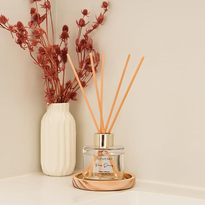 100ml Scent Diffuser with 6 Fiber Sticks, 3.5 oz Reed Diffuser Set Aromatherapy Fragrance Diffusers Air Fresheners for Home