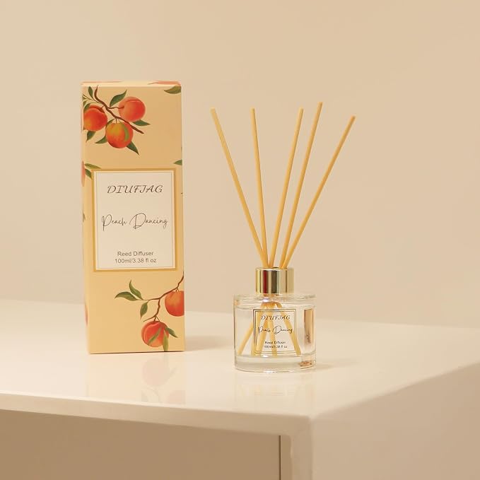 100ml Scent Diffuser with 6 Fiber Sticks, 3.5 oz Reed Diffuser Set Aromatherapy Fragrance Diffusers Air Fresheners for Home