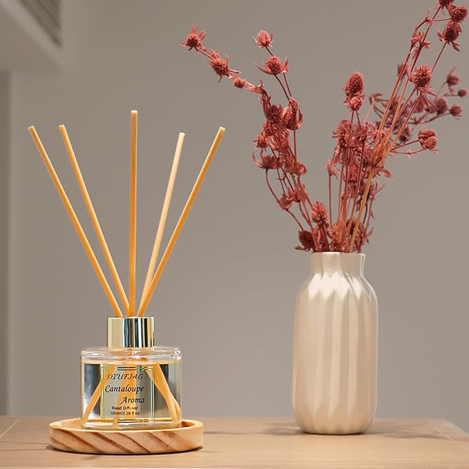 100ml Scent Diffuser with 6 Fiber Sticks, 3.5 oz Reed Diffuser Set Aromatherapy Fragrance Diffusers Air Fresheners for Home