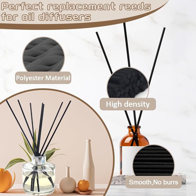 100PCS Aromatherapy Volatile Sticks,Reed Diffuser Sticks 3mm in Diameter, Rattan Wood Sticks Essential Oil Aroma Diffuser