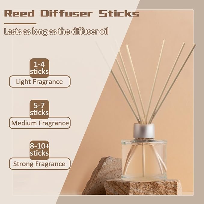 100PCS Aromatherapy Volatile Sticks,Reed Diffuser Sticks 3mm in Diameter, Rattan Wood Sticks Essential Oil Aroma Diffuser