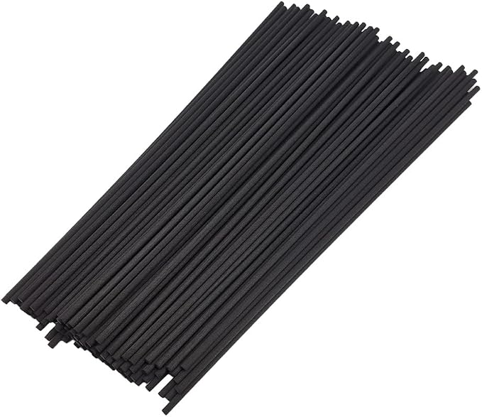 100PCS Black Fiber Reed Diffuser Sticks 12 Inch Long 4mm Diameter Strong Absorption Refill Replacement Reeds for Diffuser