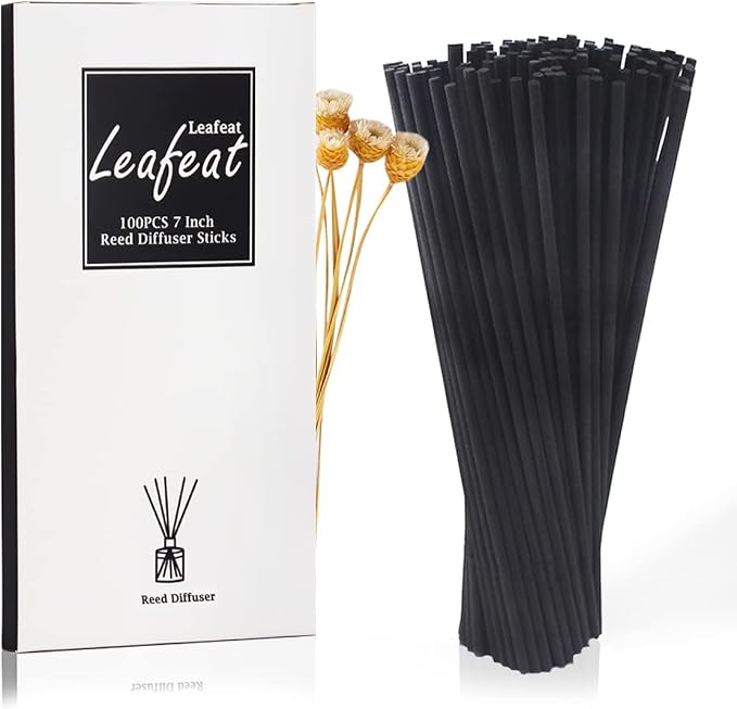 100PCS Reed Diffuser,7 Inch Aromatherapy Diffuser Black Fiber Sticks-Black Reed Diffuser Sticks for Home Office Spa and