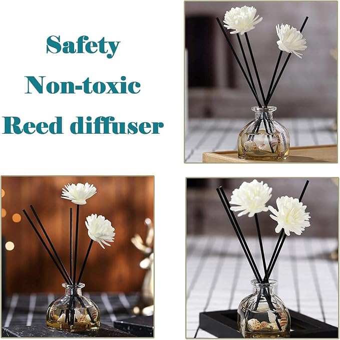 100PCS Reed Diffuser,7 Inch Aromatherapy Diffuser Black Fiber Sticks-Black Reed Diffuser Sticks for Home Office Spa and