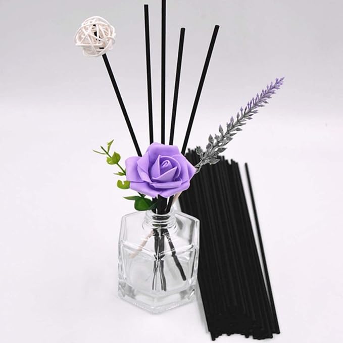 100PCS Reed Diffuser,7 Inch Aromatherapy Diffuser Black Fiber Sticks-Black Reed Diffuser Sticks for Home Office Spa and