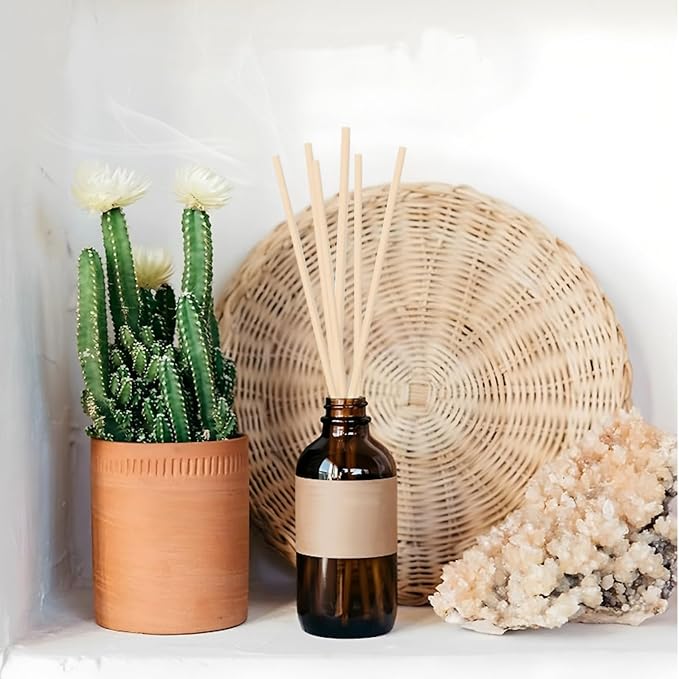 100PCS Reed Diffuser Sticks, Natural Rattan Wood Sticks Essential Oil Aroma Diffuser Sticks Refill Replacement for Aroma