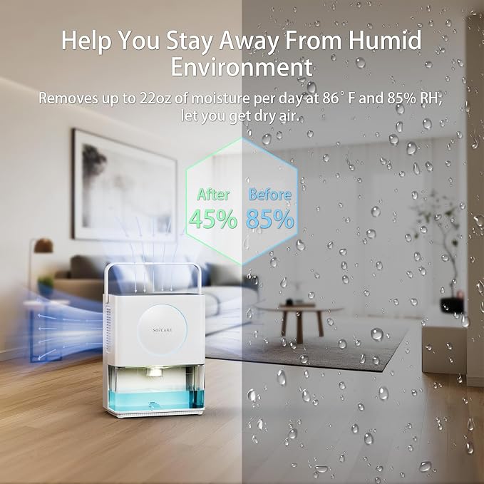 108 OZ (3.2L) Home Dehumidifier, Small Portable Room Dehumidifier for Bedroom Bathroom Basement RV Closet with HEPA