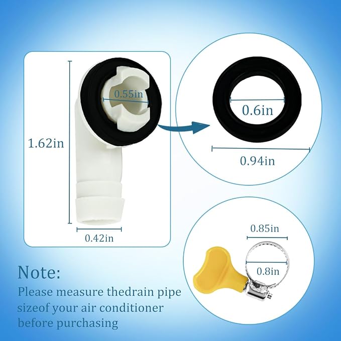 10Ft Portable Air Conditioner Drain Hose, 3/5 Inch Leakproof AC Drain Hose Kit, alternate product view 3