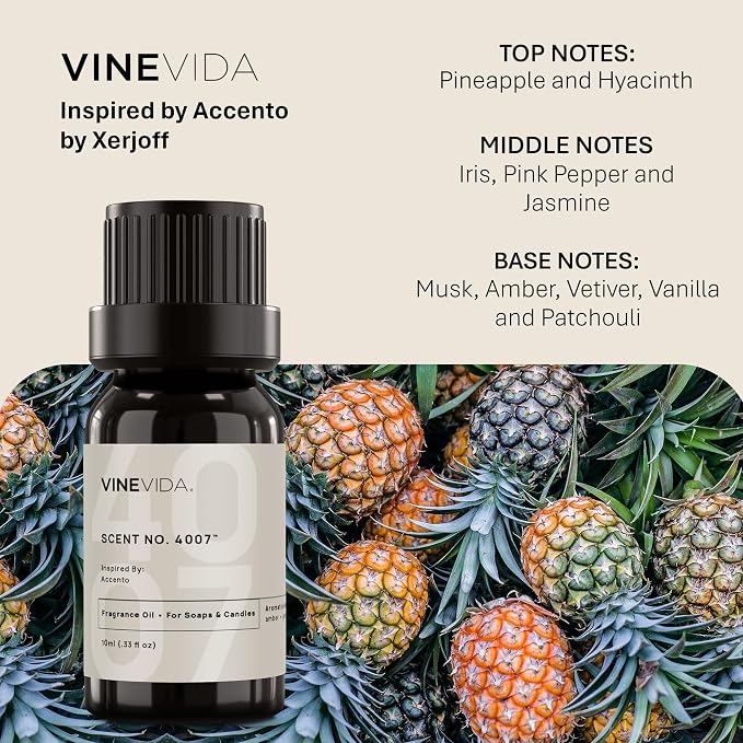 [10mL] Accento Fragrance Oil for Candle Making - Natural Candle Oil Scents - Soap Making Essential Oil - Made in USA