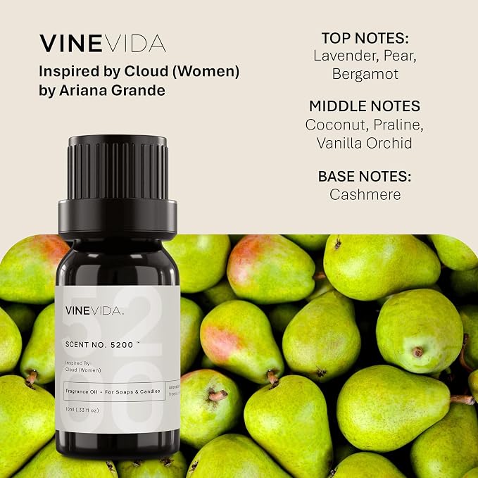 [10mL] Cloud (Women) Fragrance Oil for Candle Making - Natural Candle Oil Scents - Soap Making Essential Oil - Made in USA