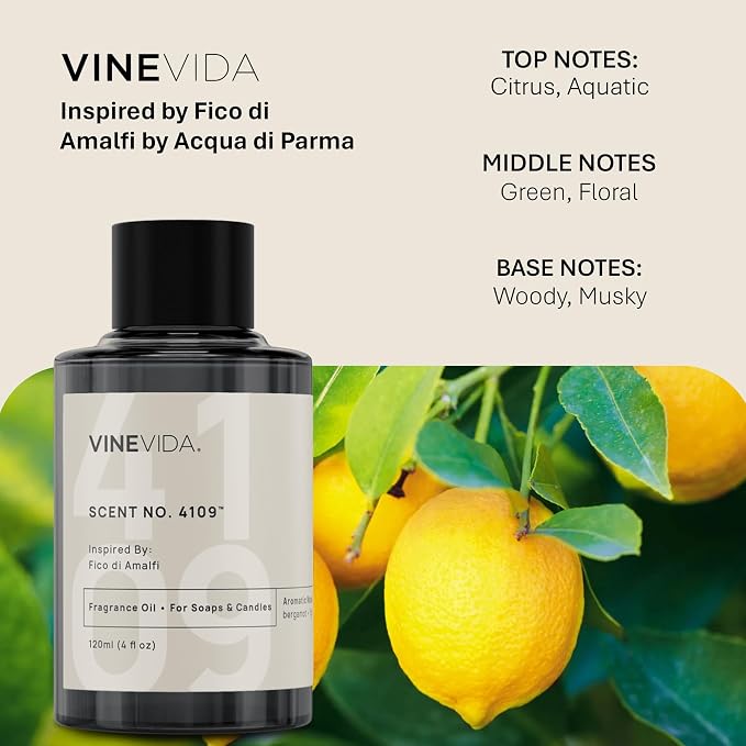 [10mL] Fico di Amalfi Fragrance Oil for Candle Making - Natural Candle Oil Scents - Soap Making Essential Oil - Made in USA