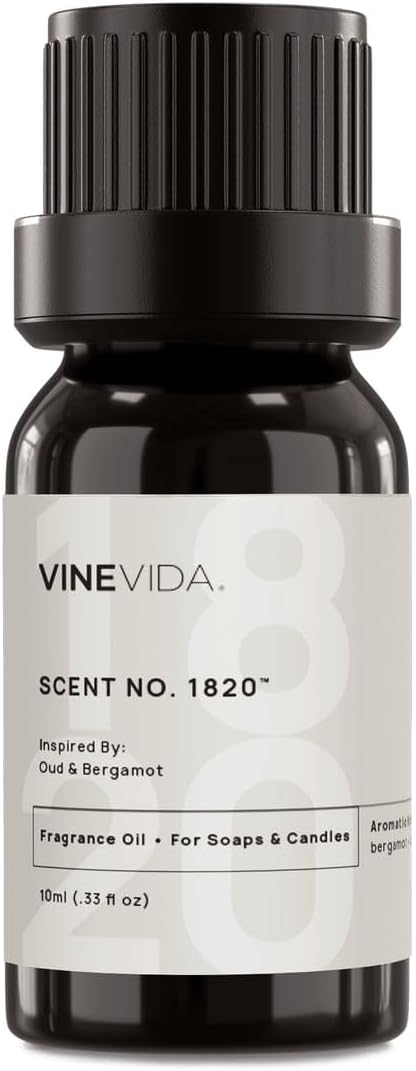 [10mL] Oud & Bergamot Fragrance Oil for Candle Making - Natural Candle Oil Scents - Soap Making Essential Oil - Made in USA