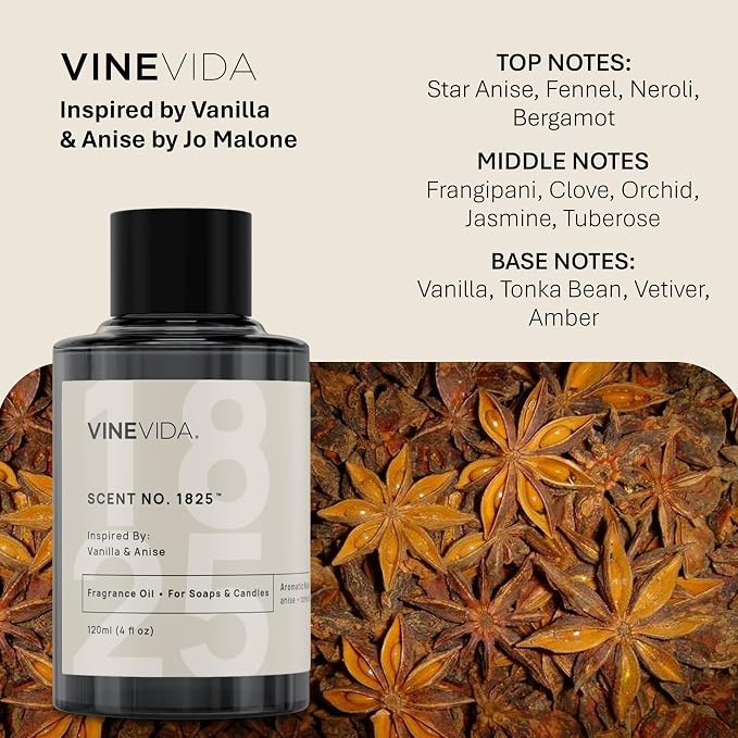[10mL] Vanilla & Anise Fragrance Oil for Candle Making - Natural Candle Oil Scents - Soap Making Essential Oil - Made in USA