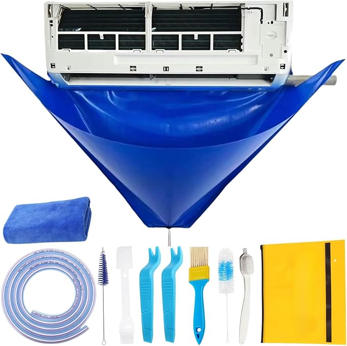 10Pcs Mini Split Cleaning Kit, Minisplit Cleaning Bag Air Conditioner Cleaning Cover for Mini Split Air Conditioners (Small)