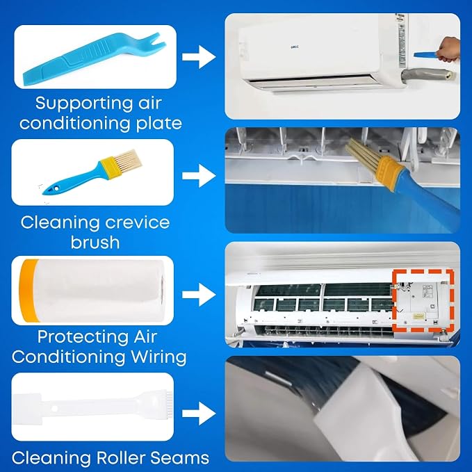 10Pcs Mini Split Cleaning Kit, Minisplit Cleaning Bag Air Conditioner Cleaning Cover for Mini Split Air Conditioners (Large)