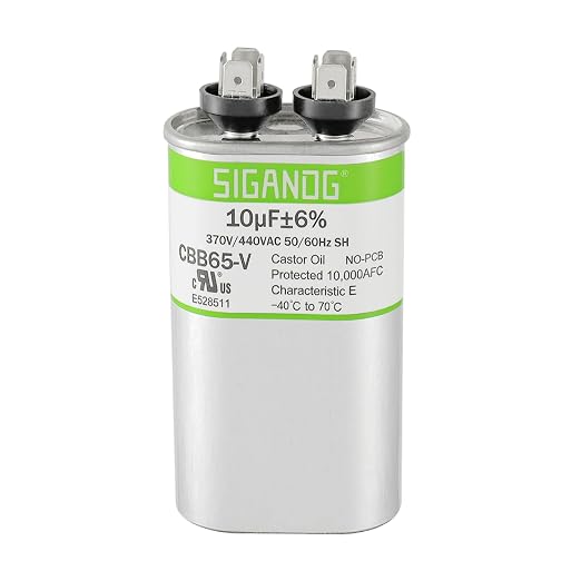 10uF 10 MFD 370V or 450V CBB65 Run Start Capacitor 10 uF 370 450 Volt VAC for Condenser Straight Cool or Heat Pump Air