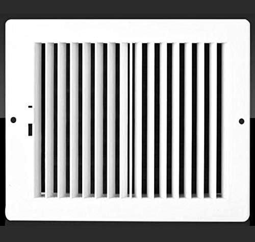 10w X 8" h Never Rust Plastic 2-Way-Vertical Air Supply Register - HVAC Vent Duct Grille - Off White, product image