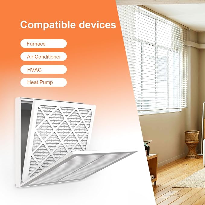 10x10x1 Air Filter 6 Pack MERV 11 AC Furnace HVAC Pleated Filters for Home Office MPR 1000 FPR 7 (Actual Size: 9.81x9.81x0.81
