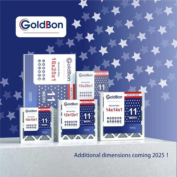 10x10x1 Air Filter 6-Pack MERV 11 MPR 1000 FPR 7- AC Filter USA Design- Electrostatic Pleated Air Conditioner HVAC AC Furnace