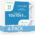 10x10x1 Air Filter MERV 11 MPR 1000 Furnace Filters Pleated HVAC AC Furnace Air Filters,Air Conditioner Filters 4Pack (Actual