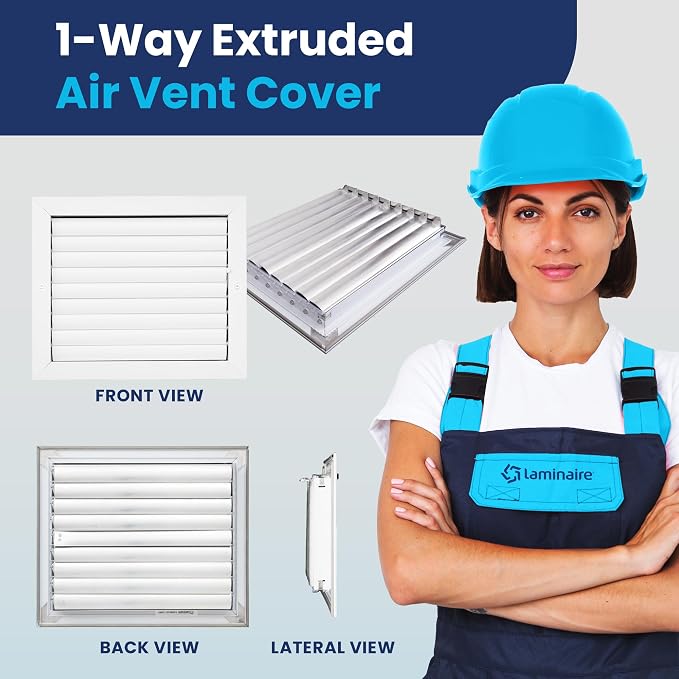 10x14 Inch (Duct Opening) Aluminum 1-Way Air Flow Vent – HVAC Vent Cover for Wall or Ceiling – Quiet HVAC Wall Register with