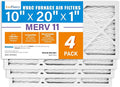 10x20x1 Air Filter MERV 11 4-Pack, Electrostatic Pleated AC Furnace Air Filter, Captures Dust, Smog & Pet Dander, Actual