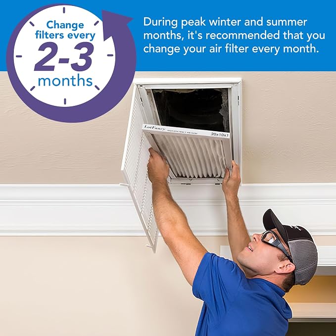 10x20x1 Air Filter MERV 11 4-Pack, Electrostatic Pleated AC Furnace Air Filter, Captures Dust, Smog & Pet Dander, Actual