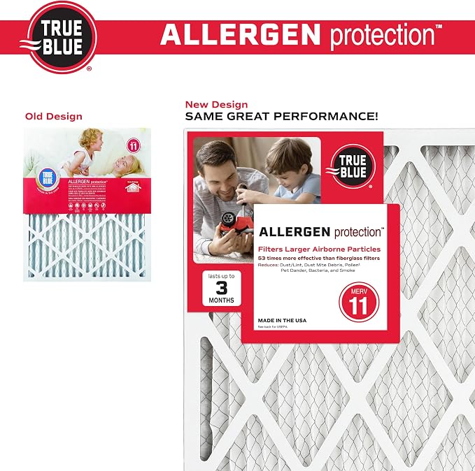 10x20x1 MERV 11 Allergen Air Filter (4-Pack) | Electrostatic Pleated HVAC Furnace Air Filter | Replacement Filter for Home