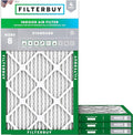 10x25x1 Air Filter MERV 8 Essential Dust & Allergy Defense (4-Pack), Electrostatic Pleated HVAC AC Furnace Filters