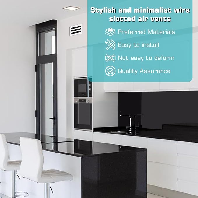 10x6 Modern AC Vent Cover 2Pack, Decorative White Air Vent (Duct Opening Cutout), All Aluminium Standard Linear Slot