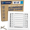 10x8 Inch (Duct Opening) Aluminum 3-Way Air Flow Vent – HVAC Vent Cover for Wall or Ceiling – Quiet HVAC Wall