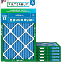 11.25x23.25x1 Air Filter MERV 13 Optimal Smoke & Allergy Defense (6-Pack), Electrostatic Pleated HVAC AC Furnace