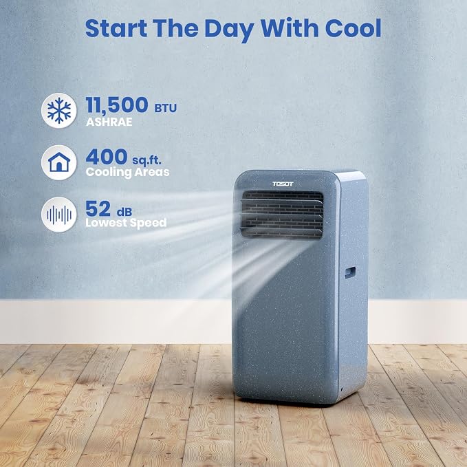 11,500 BTU (8,000 BTU SACC) Portable Air Conditioner WiFi Control, 3-in-1 Portable AC, Dehumidifier, alternate product view 2