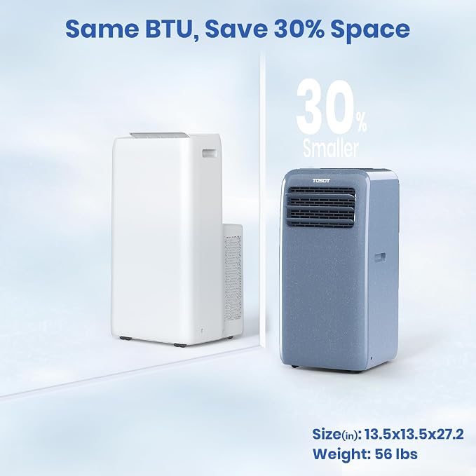 11,500 BTU (8,000 BTU SACC) Portable Air Conditioner WiFi Control, 3-in-1 Portable AC, Dehumidifier, alternate product view 4