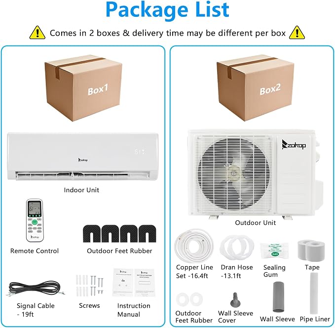 11,500 BTU Mini Split Air Conditioner Inverter, 17 SEER 230V Energy Saving Split-System AC w/Pre-Charged Condenser, Heat