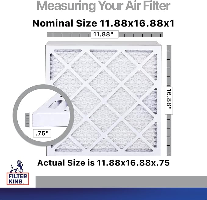 11.88x16.88x1 Air Filter | 4-PACK | Carbon MERV 8 HVAC Pleated A/C Furnace Filters | MADE IN USA | Actual Size: 11.88 x 16.88