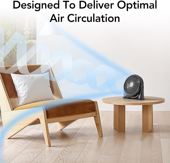 11-Inch High-Velocity Tabletop Air Circulator Fan – Quiet 3-Speed Personal Turbo Fan with 90° Adjustable Tilt &, alternate