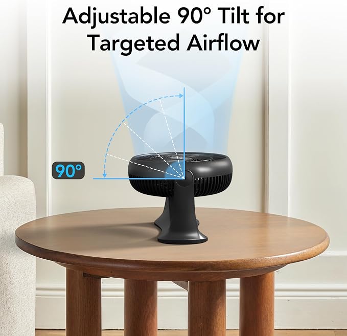 11-Inch High-Velocity Tabletop Air Circulator Fan – Quiet 3-Speed Personal Turbo Fan with 90° Adjustable Tilt &, alternate