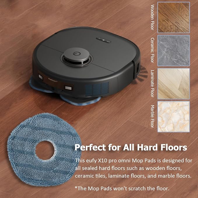 11 Pack Replacement Parts Mop Pads for X10 Pro Omni Accessories Robot Vacuum Accessories, 1 Roller Brush, 2 Filters, 4