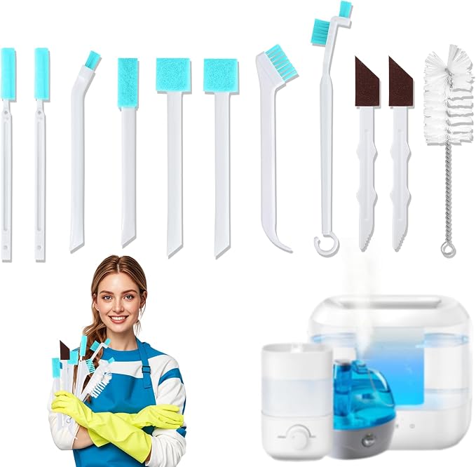 11 Pcs Humidifier Cleaner Brush Set – Small Detail Cleaning Brushes for Crevices, Gaps, Corners, Keyboard, Bottle, Tiles
