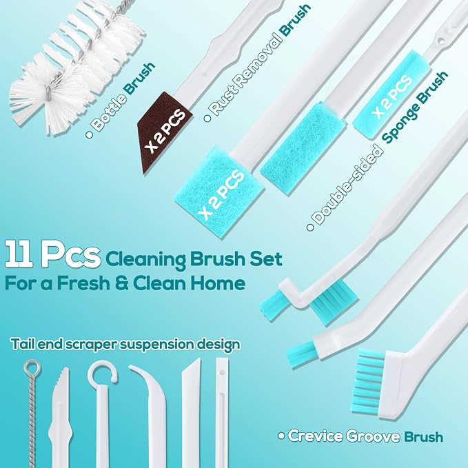 11 Pcs Humidifier Cleaner Brush Set – Small Detail Cleaning Brushes for Crevices, Gaps, Corners, Keyboard, Bottle, Tiles