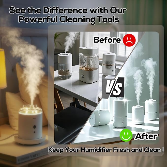 11 Pcs Humidifier Cleaner Brush Set – Small Detail Cleaning Brushes for Crevices, Gaps, Corners, Keyboard, Bottle, Tiles