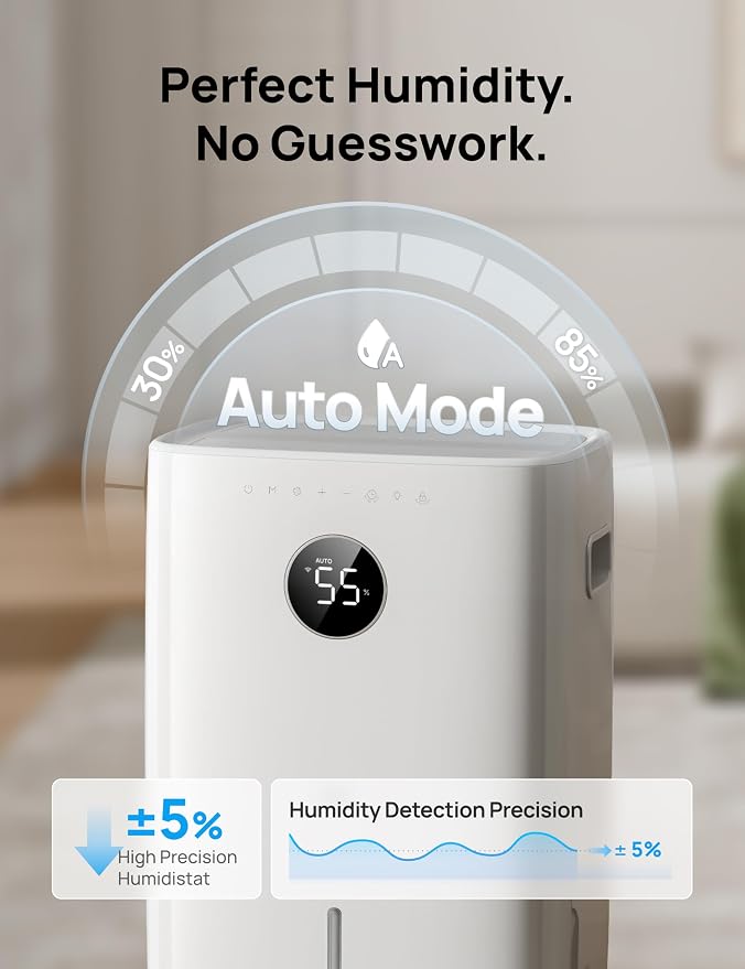 110-Pint Smart Dehumidifier for Basement, 4500 Ft2 for Large Room, 2 Gallon Water Tank, alternate product view 5