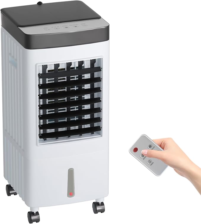 110V Evaporative Air Cooler with 2.6 Gal Water Tank, 3 IN 1 Portable Air Conditioners with Remote, Portable Air Cooler with