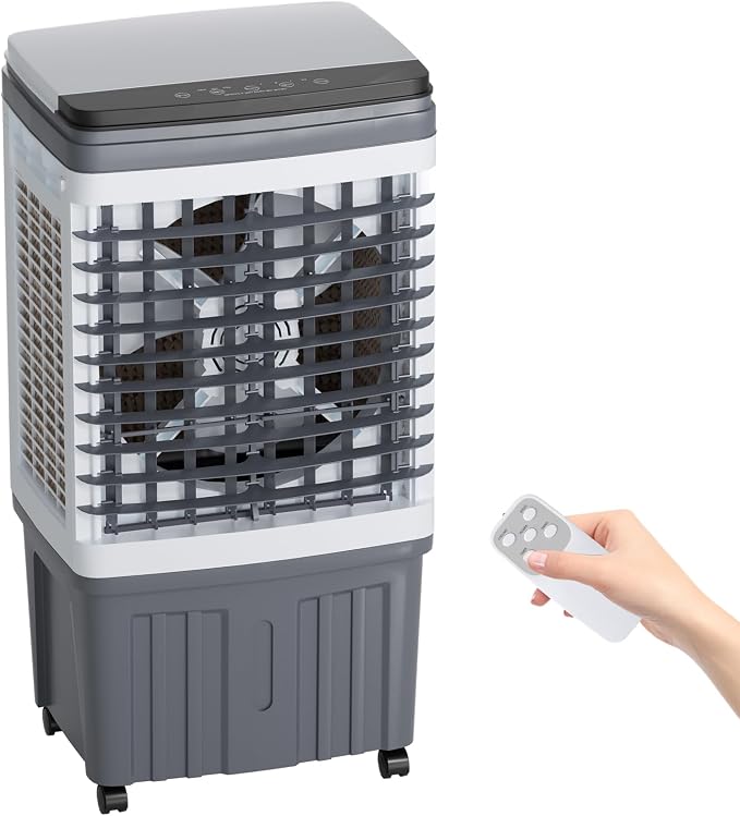 110V Evaporative Air Cooler with 6.6 Gal Water Tank, 3 IN 1 Portable Air Conditioners with Remote, Portable Air Cooler with