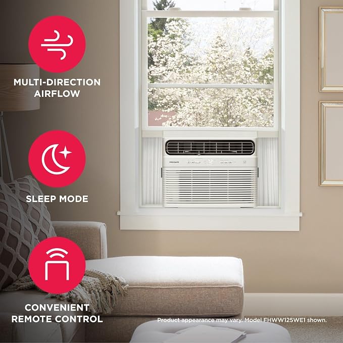 115V 12000 BTU Smart Inverter Window Air Conditioner with Dehumidifier, Fan, Wi-Fi & Remote Control, Quiet Energy Efficient