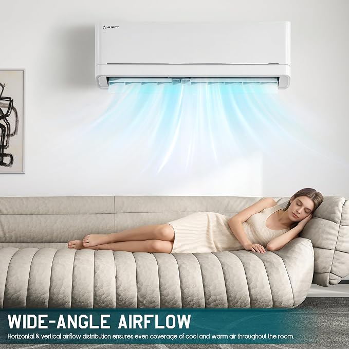 115V Mini Split Air Conditioner with Heat Pump, Wifi Enabled 12000BTU Ductless Split Ac with Self-Cleaning, SEER2 18 Air