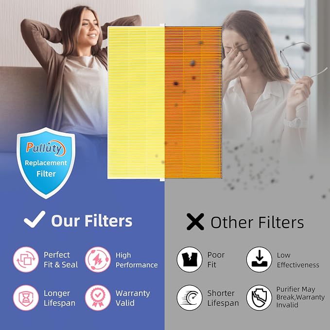 116130 HEPA Pet comfort Replacement Filter H for 5500-2 Am80 Plasmawave Air Purifier True HEPA Carbon Filter,2